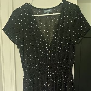 Modcloth black and white midi dress